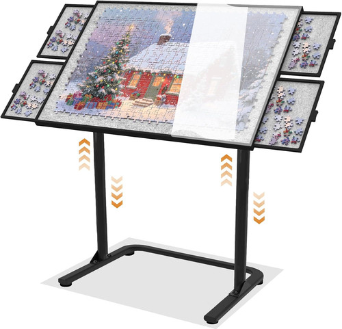 Puzzle table with drawers - table,