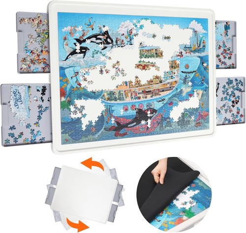 Rotating puzzle board with - rotating,