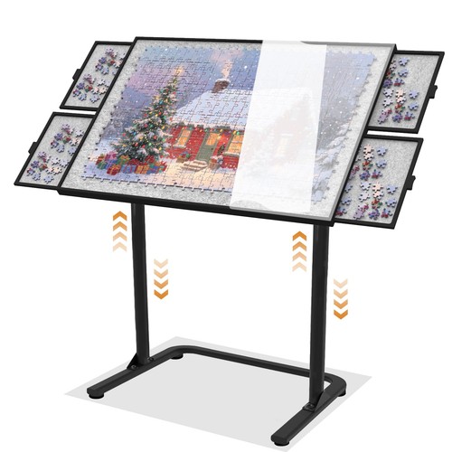 Puzzle table with - , drawers
