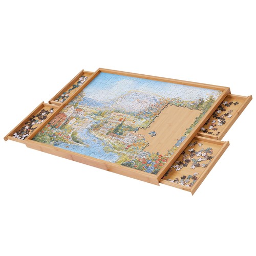 Puzzle board bamboo - board, with