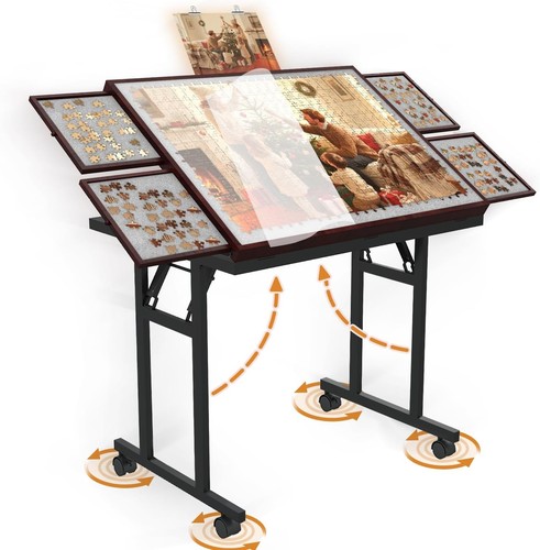 Puzzle table with - puzzle, folding