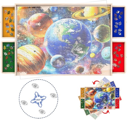 1000pcs wooden rotating jigsaw - 1000pcs,