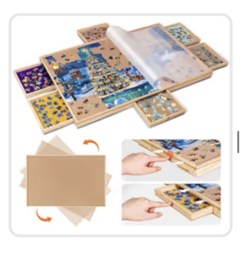 Rotating puzzle board with - board,