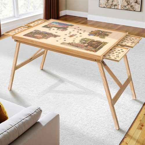 Folding puzzle table - folding,